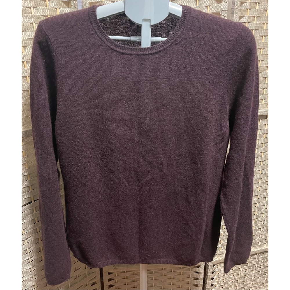 Charter Club Luxury 100% Cashmere Crewneck Sweater XL Dark Plum Burgundy Sweater